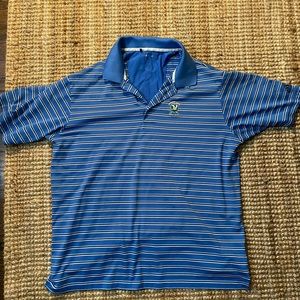 Spring Lake Golf Club Adidas Polo Shirt Blue Striped Medium